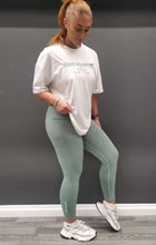 Load image into Gallery viewer, SAGE GREEN marl scrunch leggings

