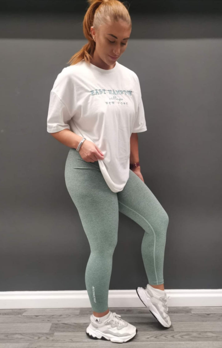SAGE GREEN marl scrunch leggings