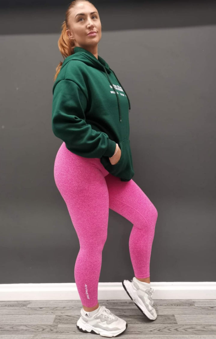 BUBBLEGUM PINK marl scrunch leggings